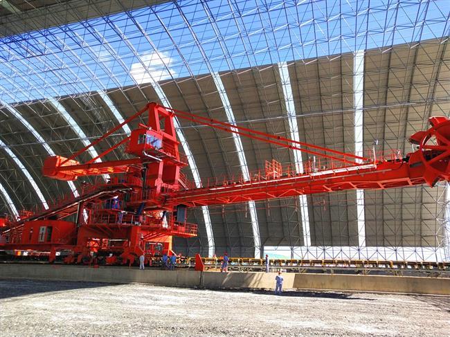 公司发电工程输煤系统#1斗轮机主体调试顺利完成