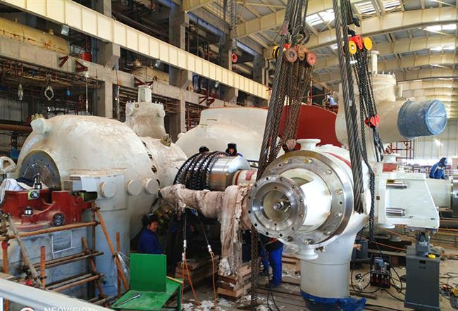 公司1号机组高、中压主汽门与调门组合件安装完成